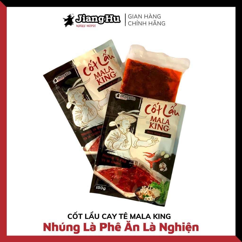 Cốt Lẩu Jiang Hu HEROES'S HOTPOT Gói 150g - Hai vị lẩu tuyệt đỉnh [Mala King ngon khác biệt/ Tomyum 