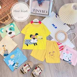 Bộ Ngắn Tay, Cộc Tay Thun Lạnh MINKY MOM Từ 6-19Kg Hình Thú Cho Bé Trai, Bé Gái Co Giãn, Thấm Mồ Hôi,Đồ Bộ Cho Bé