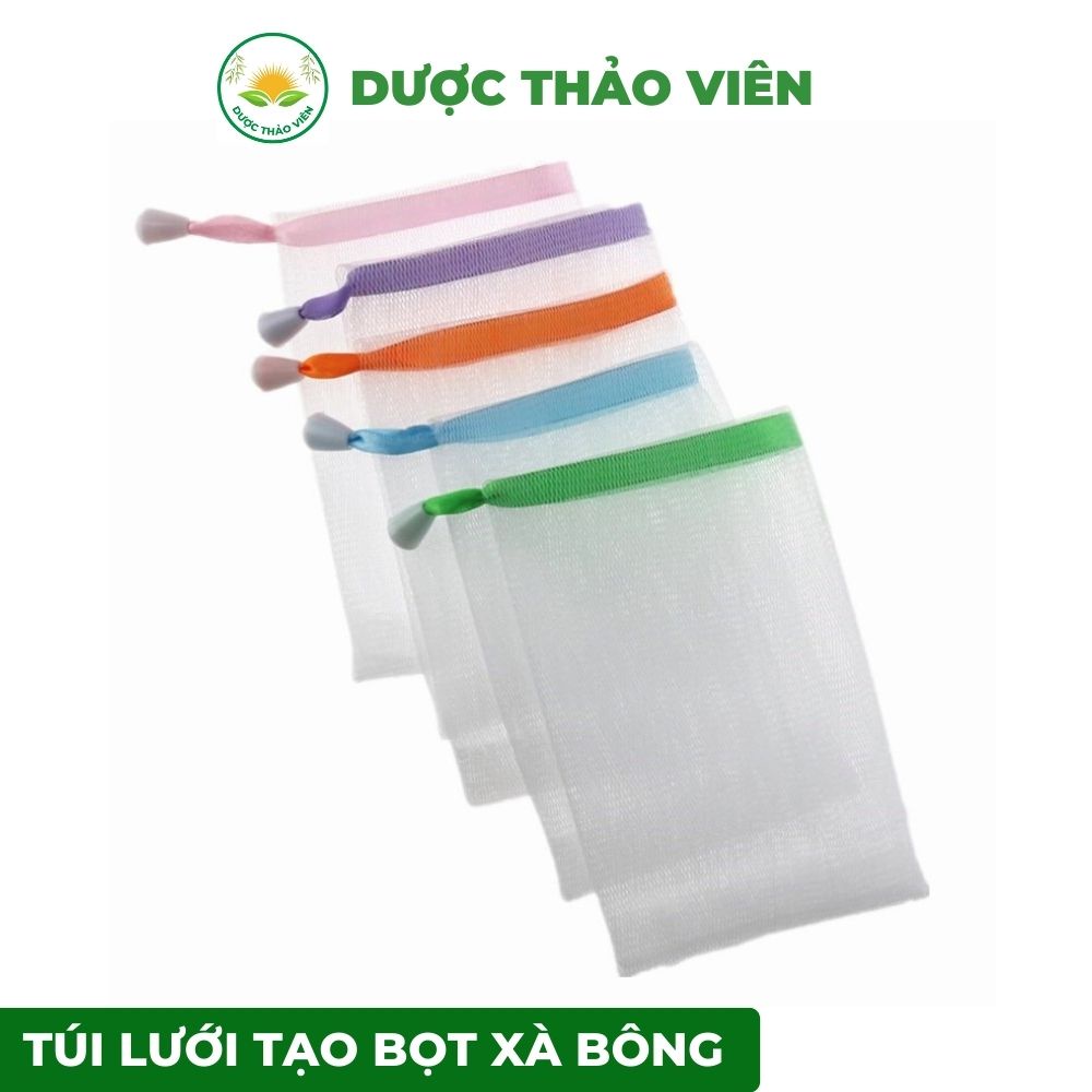 Túi Lưới Tạo Bọt Xà Bông Xà Phòng Tắm Tiện Lợi Có Dây Rút