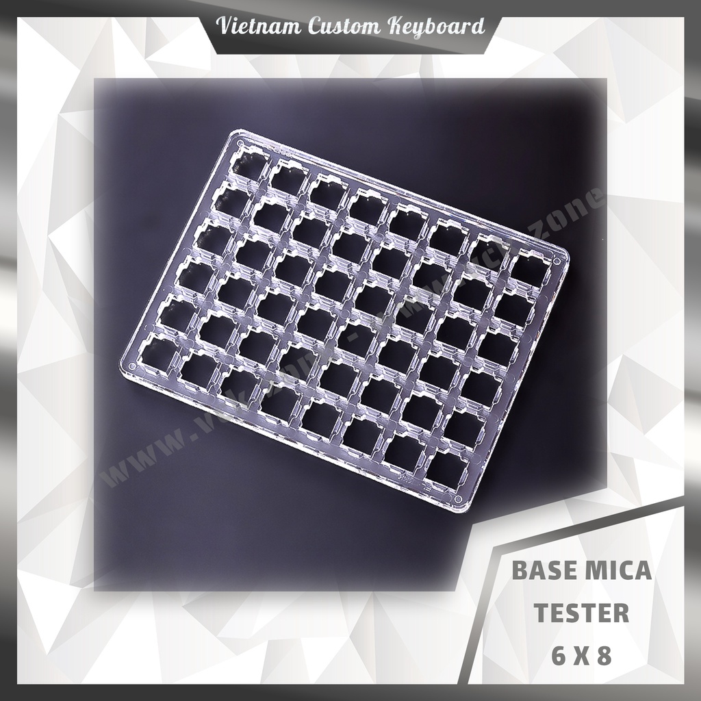 Base Mica Switch Tester Size Lớn | Chân Đế Kim Loại CNC | Khung Mica CNC Gắn Switch Tester | Lube Station | VCK