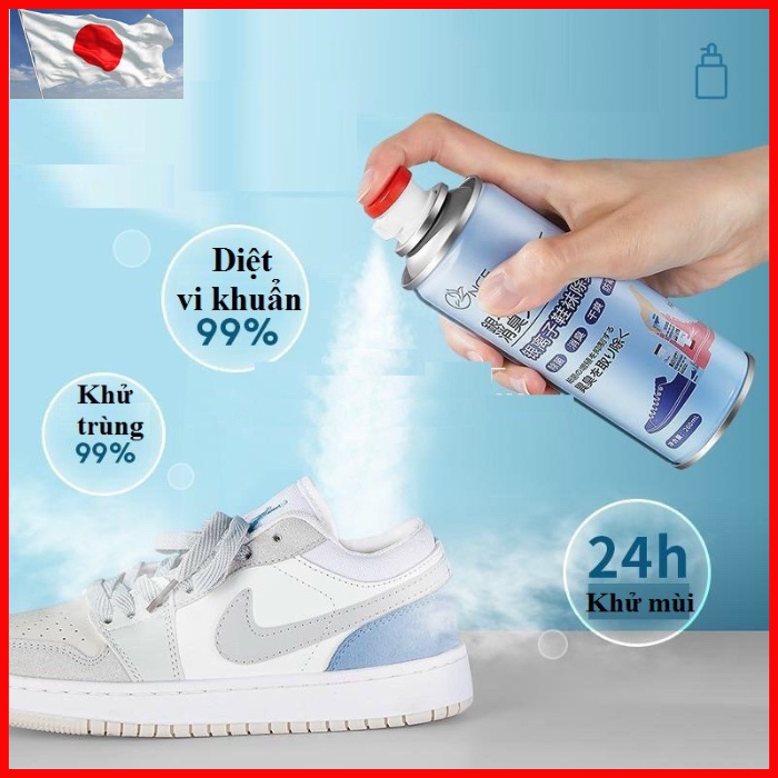Chai xịt hương thơm chống hôi chân, khử mùi giày, dép diệt khuẩn hiệu quả đến99% công nghệ NHẬT BẢN
