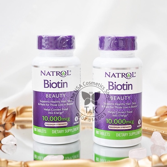 🍇 VIÊN BIOTIN 10MCG NATROL (HỘP 100 VIÊN)