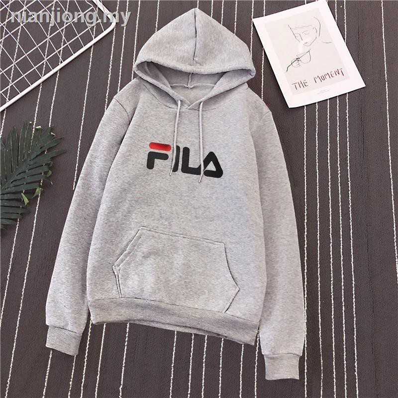 Áo Hoodie Fila Tay Dài Dáng Rộng Phong Cách Hàn Quốc Cho Nam Và Nữ