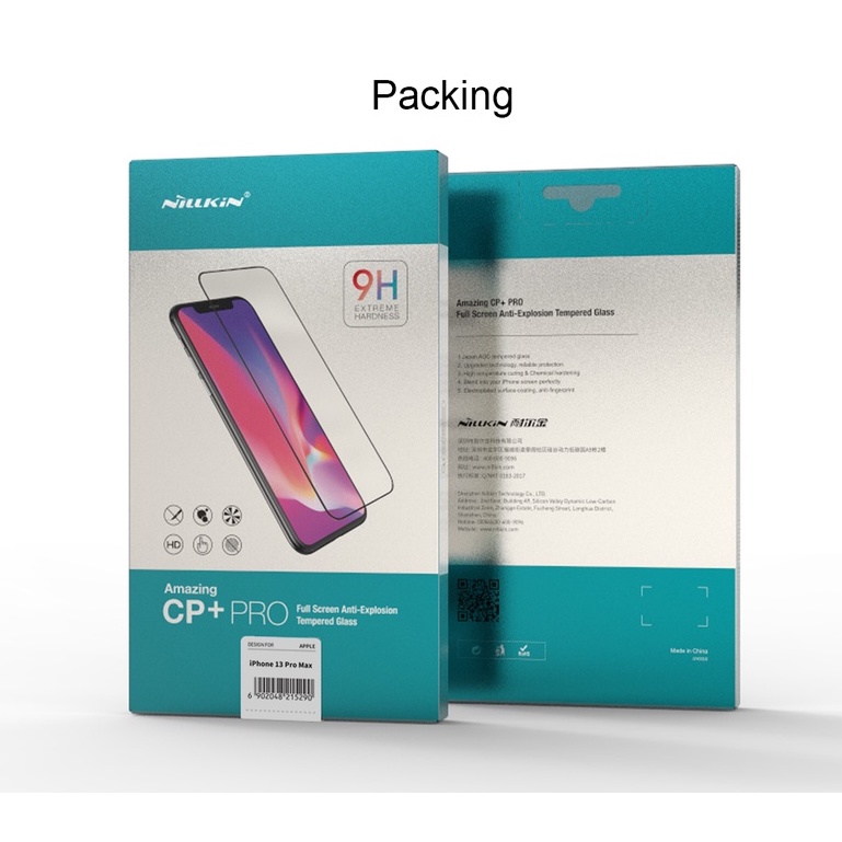 Kính cường lực Nillkin CP+PRO cho iPhone 15 14 pro max 13 Pro Max 12 Pro Max 11 Pro Max X Xs Max Xr Full màn hình