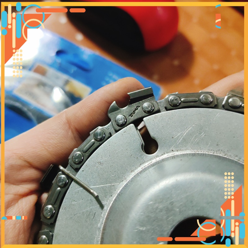 Lưỡi cưa xích 7 răng gắn với máy mài, máy cắt. đĩa cưa xích dùng để điêu khắc đồ gỗ, sẻ rãnh
