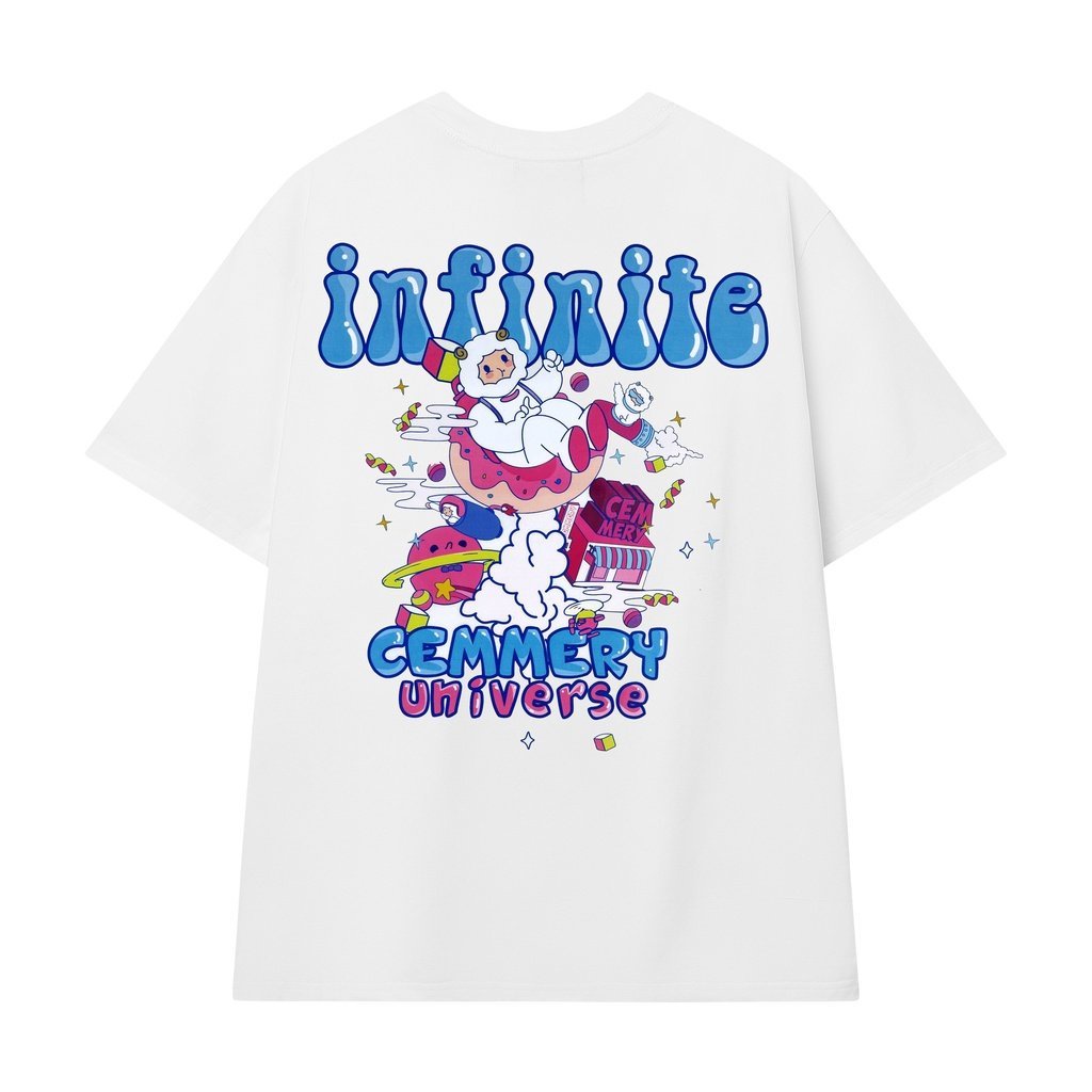 Áo Thun Cemmery " UNIVERSE TEE " White (V433)