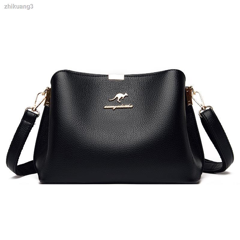 Túi Boutique Bé Gái Kangaroo Da Thật Túi Nữ 2021 Túi Xô Dung Tích Lớn Một Vai Phù Hợp Với Người Trung Niên Túi Mẹ Bò