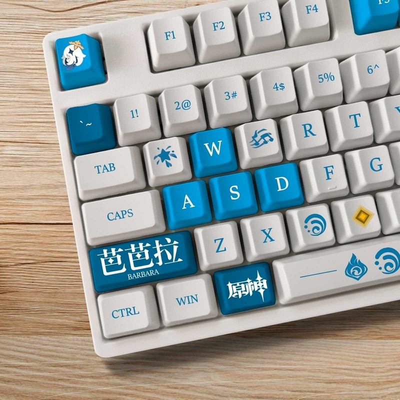Barbara Keycap Genshin Impact Keycap Hồ sơ OEM PBT Thuốc nhuộm thăng hoa Bàn phím cơ Keycap Anime Cá nhân hóa Keycap 108 Phím