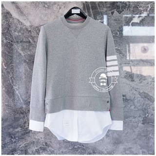 Áo nỉ sweatshirt đuôi sơ mi 