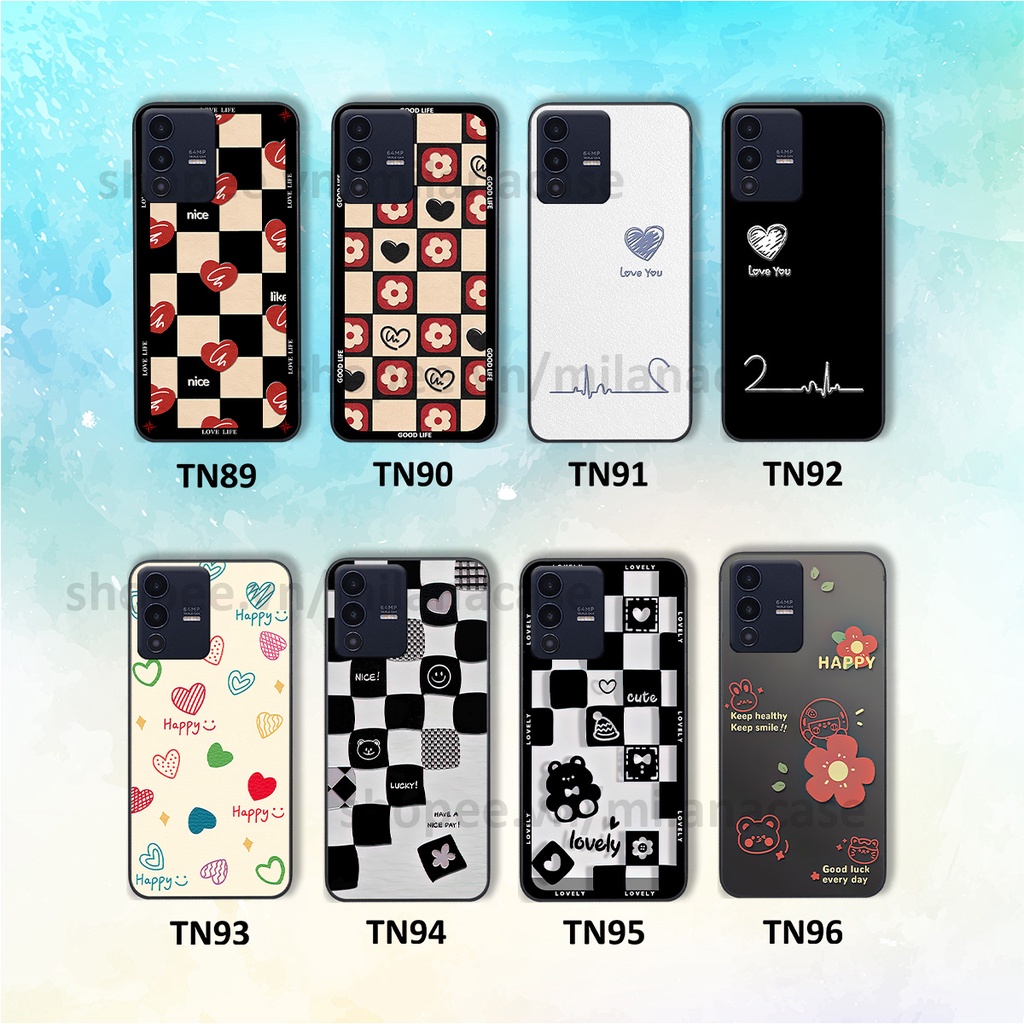 Ốp Vivo V23 5G in hình caro trái tim siêu đẹp, siêu nét đầy phong cách cá tính
