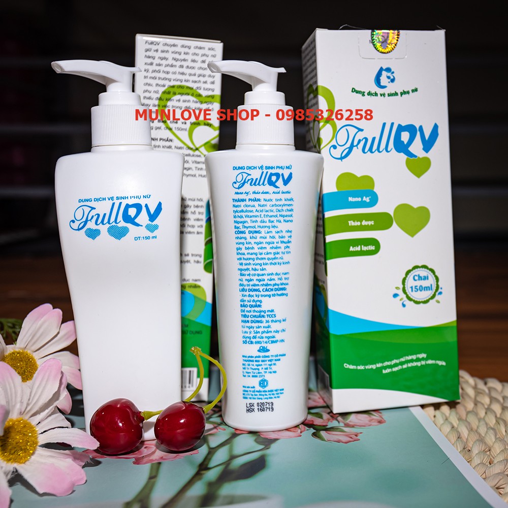 [HÀNG CHÍNH HÃNG] Dung dịch vệ sinh phụ nữ Full QV 150ml - Ngăn chặn vi khuẩn, nấm ngứa, khử mùi hôi, hồng hào se khít