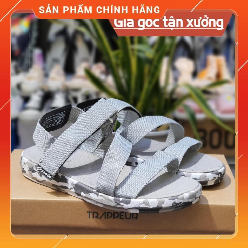 Sandal Saado đế rằn ri nam nữ, Dép quai hậu nhẹ bền, không hôi chân