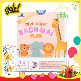 Men sống Bạch Mai Plus 15 ống*10ml chứa chất xơ và 4 tỷ lợi khuẩn