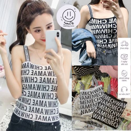 [XẢ HÀNG] Áo Len 2 Dây chữ Croptop | Smide Clothing