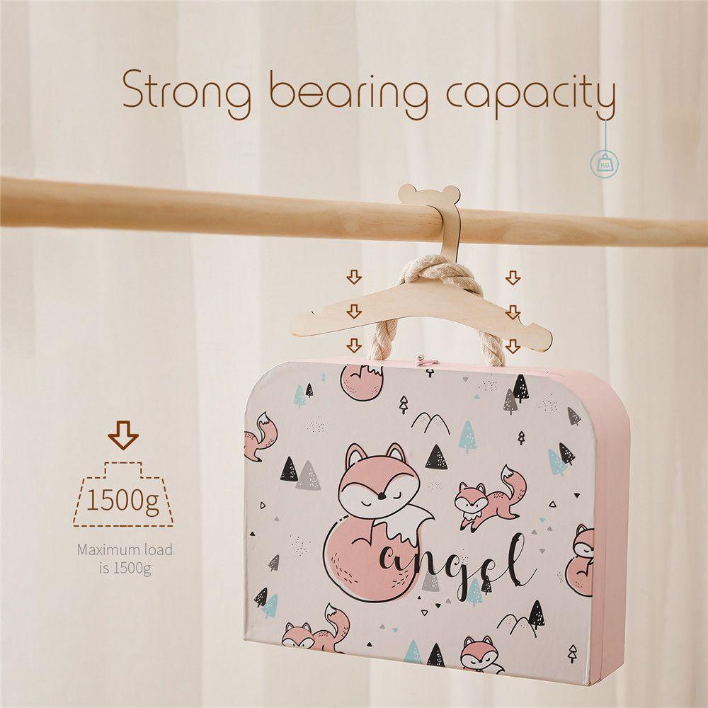 LANFY Set 5 Móc Treo Quần Áo Bằng Gỗ Tự Nhiên Hình Gấu Dễ Thương