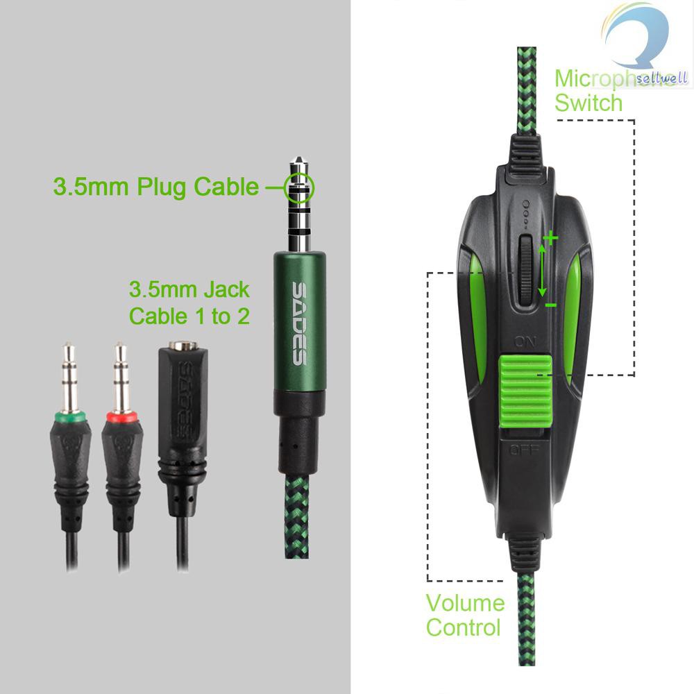 Tai Nghe Chơi Game Có Mic Sades Sa-930 3.5mm Cho Laptop Tablet Pc Điện Thoại