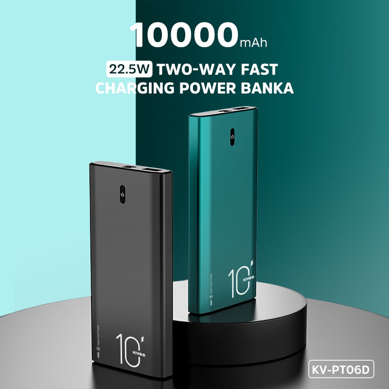 [ Chính Hãng Kivee ] Sạc Dự Phòng dung lượng 10000 Mah PT06D