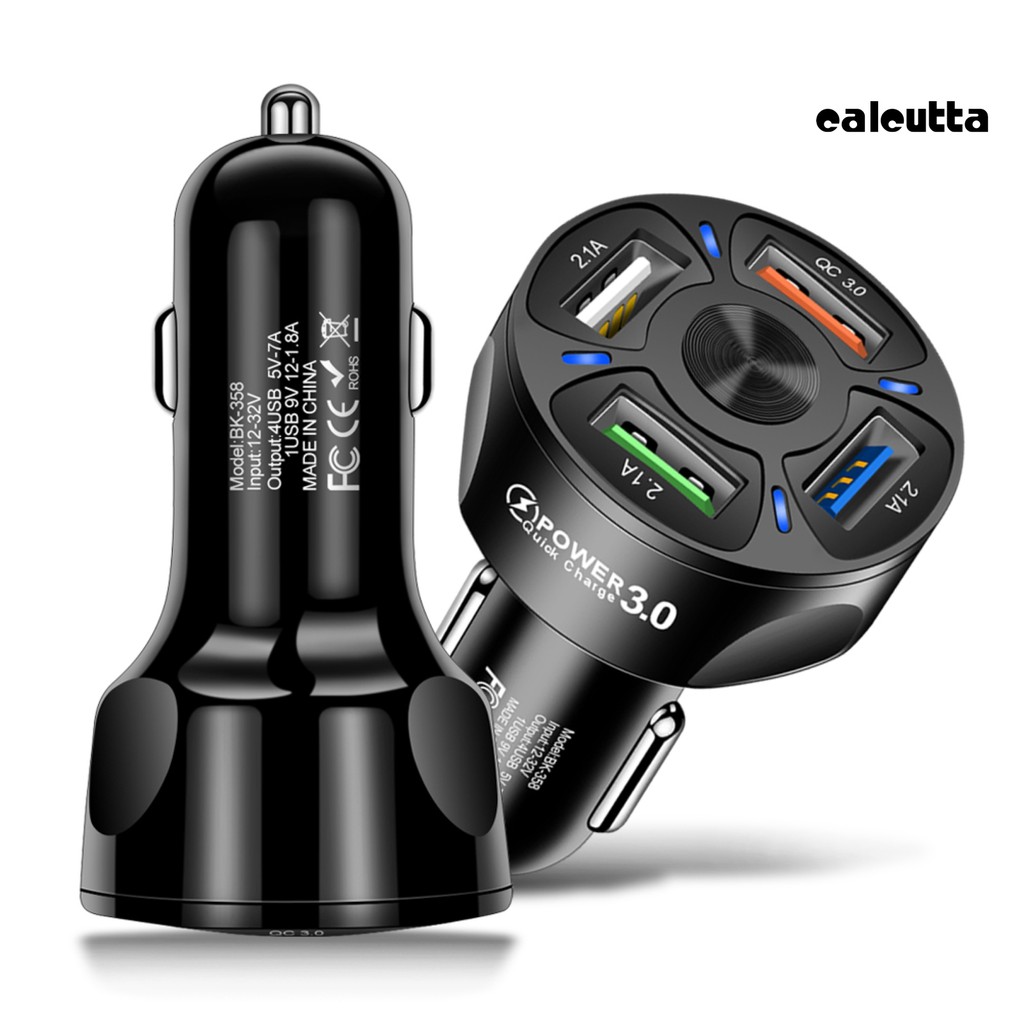 Cốc Sạc Nhanh Qc3.0 4 Cổng Usb Tiện Dụng Cho Xe Ô Tô