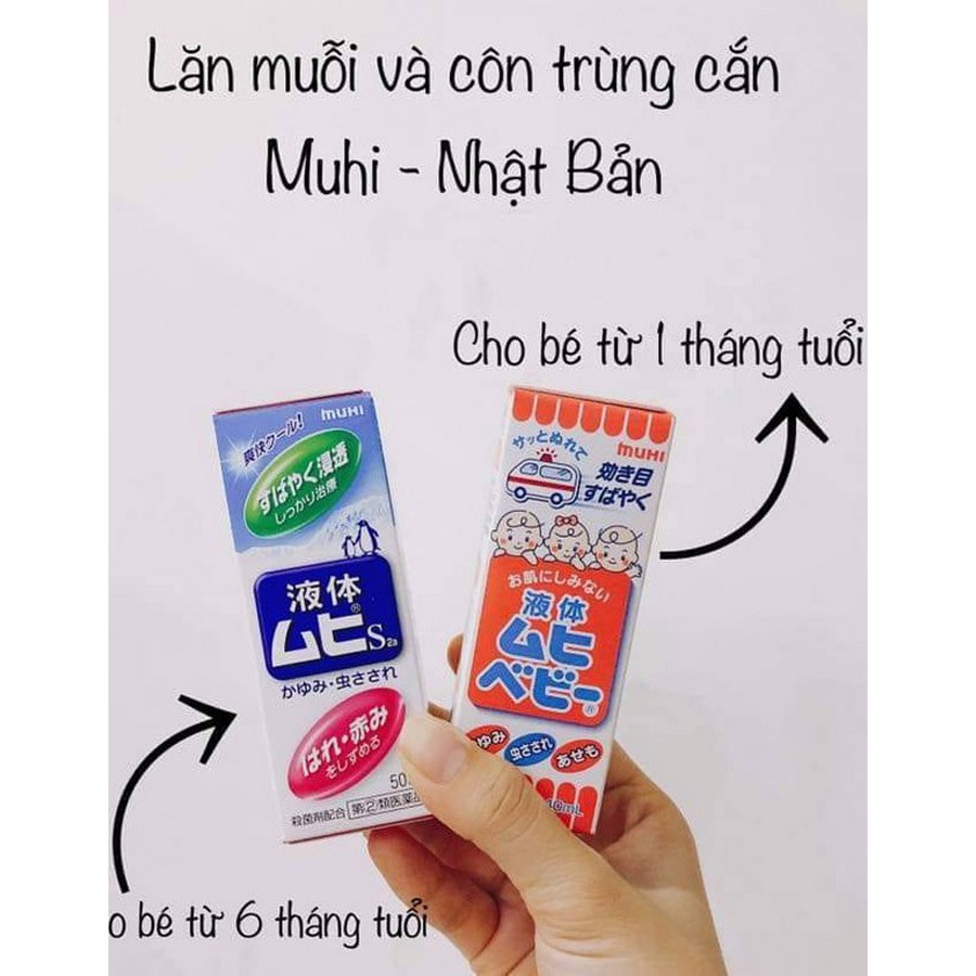 Lăn giảm nốt muỗi đốt, côn trùng cắn Muhi Nhật Bản 50ml