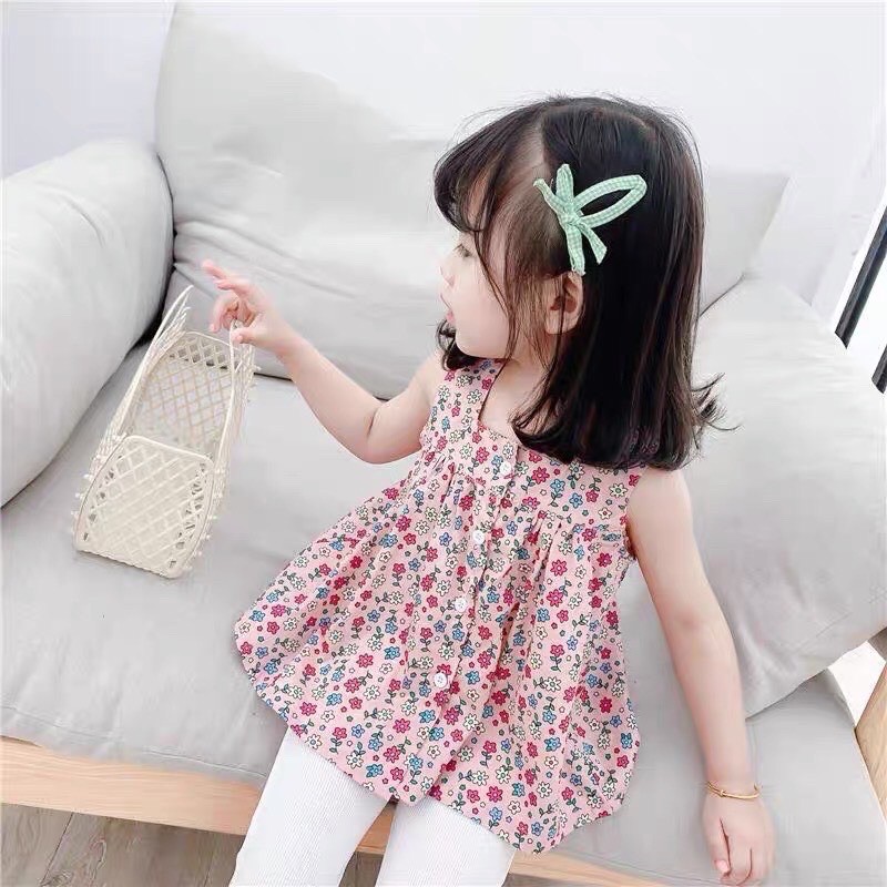 BÁN SỈ ÁO 2 DÂY BABY THÔ HOA CHO BÉ