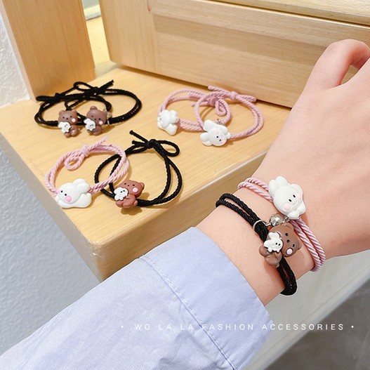 2pcs Cute Bear / Bunny Magnet Bracelet for Couples and Friends CFH