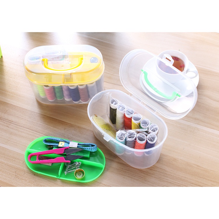 Bộ kim chỉ may vá đa năng kèm hộp đựng trong suốt