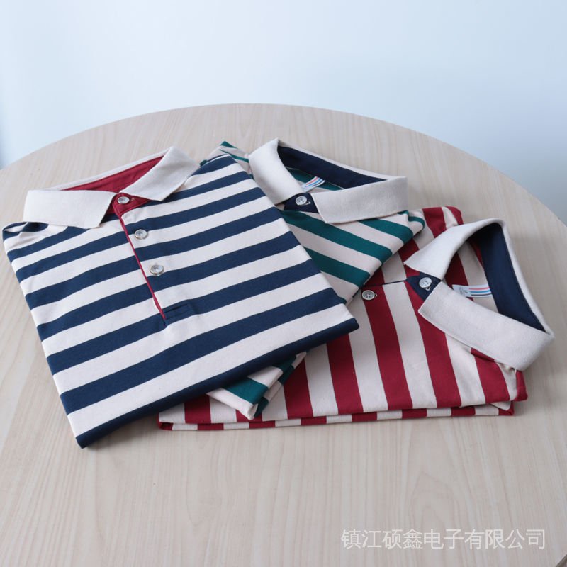 Áo Thun POLO Ngắn Tay Họa Tiết Sọc Ngang Thời Trang Dành Cho Nam