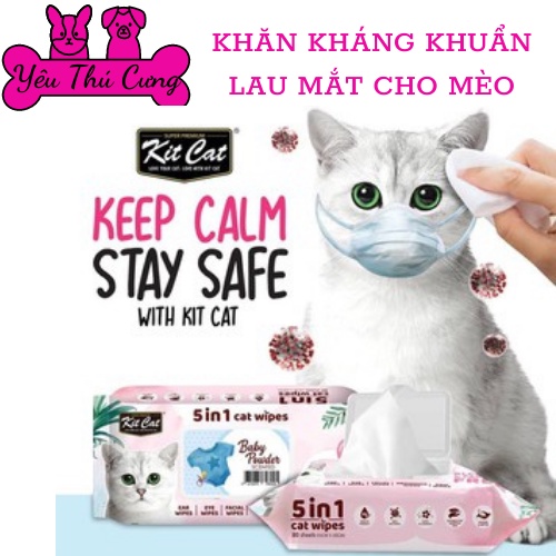 Khăn ướt kháng khuẩn cho mèo Kit cat-YÊU THÚ CƯNG