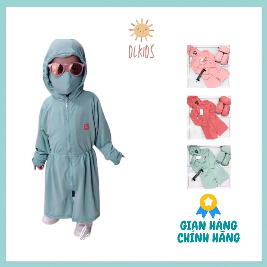 Áo Khoác Chống Nắng Toàn Thân Cho Bé Trai Size Đại Vải Thông Hơi Cao Cấp Kèm Khẩu Trang