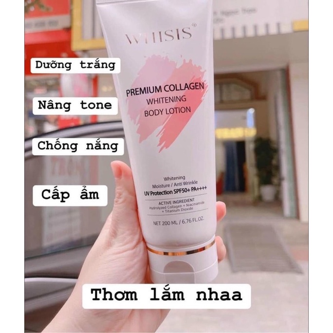 Kem Dưỡng Thể Trắng Da WHISIS Chống Nắng  Premium Collagen Whitening Body Lotion