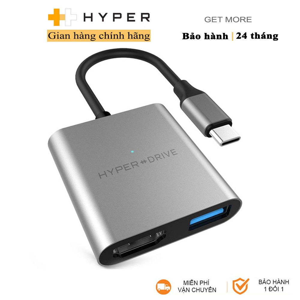 Cổng chuyển HyperDrive 4k HDMI 3-in-1 USB-C HUB cho Macbook, PC & Devices - HD259A -