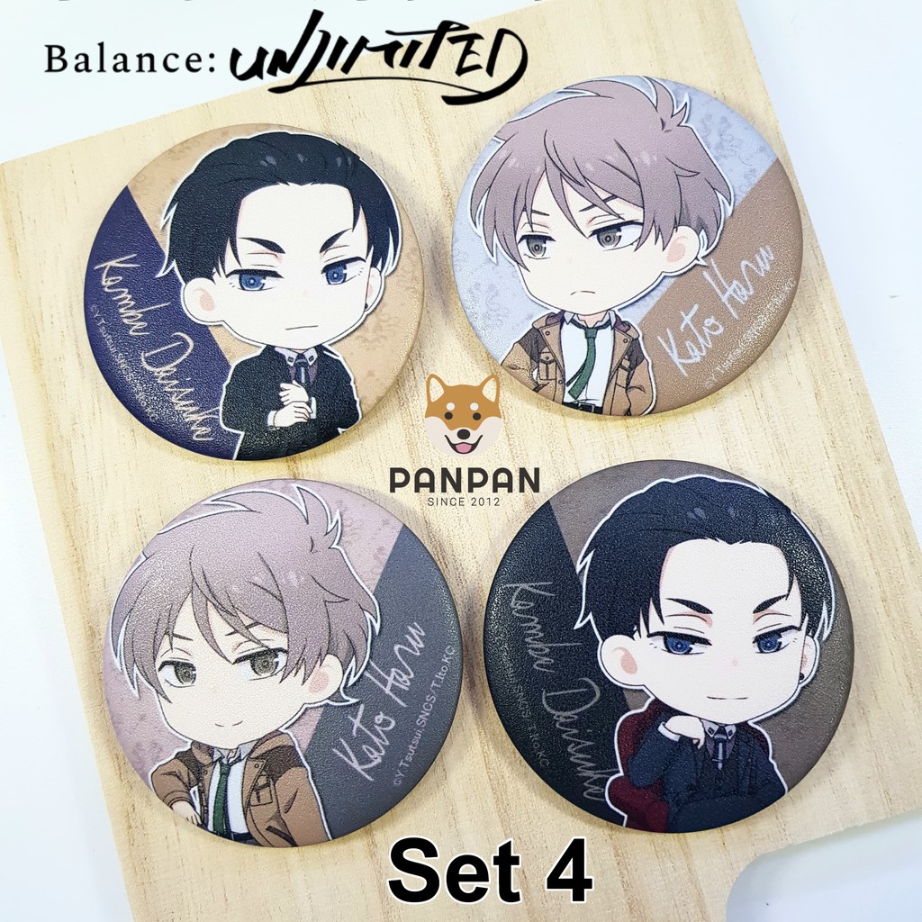 Set Huy Hiệu Fugou Keiji Balance: Unlimited - Set 4 và 2 mẫu lẻ (6cm)