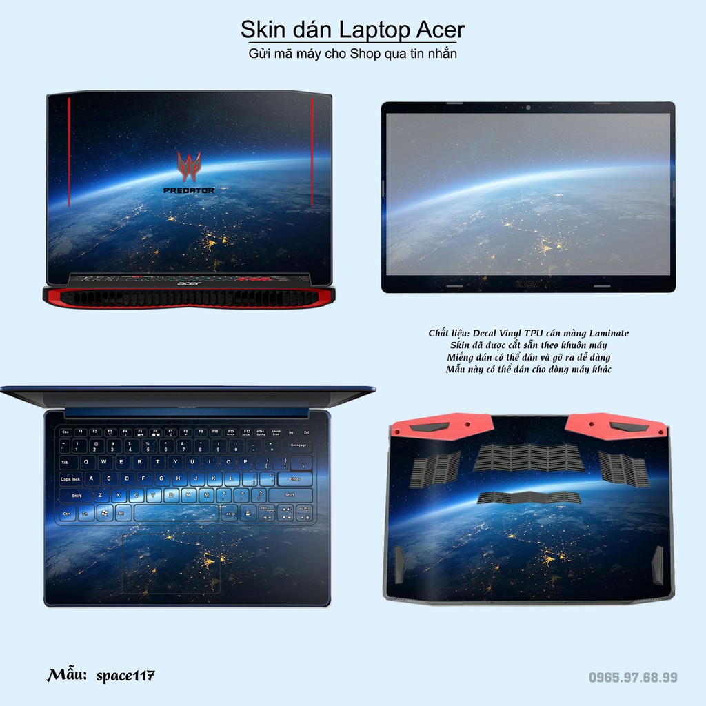 Skin dán Laptop Acer in hình không gian _nhiều mẫu 20 (inbox mã máy cho Shop)