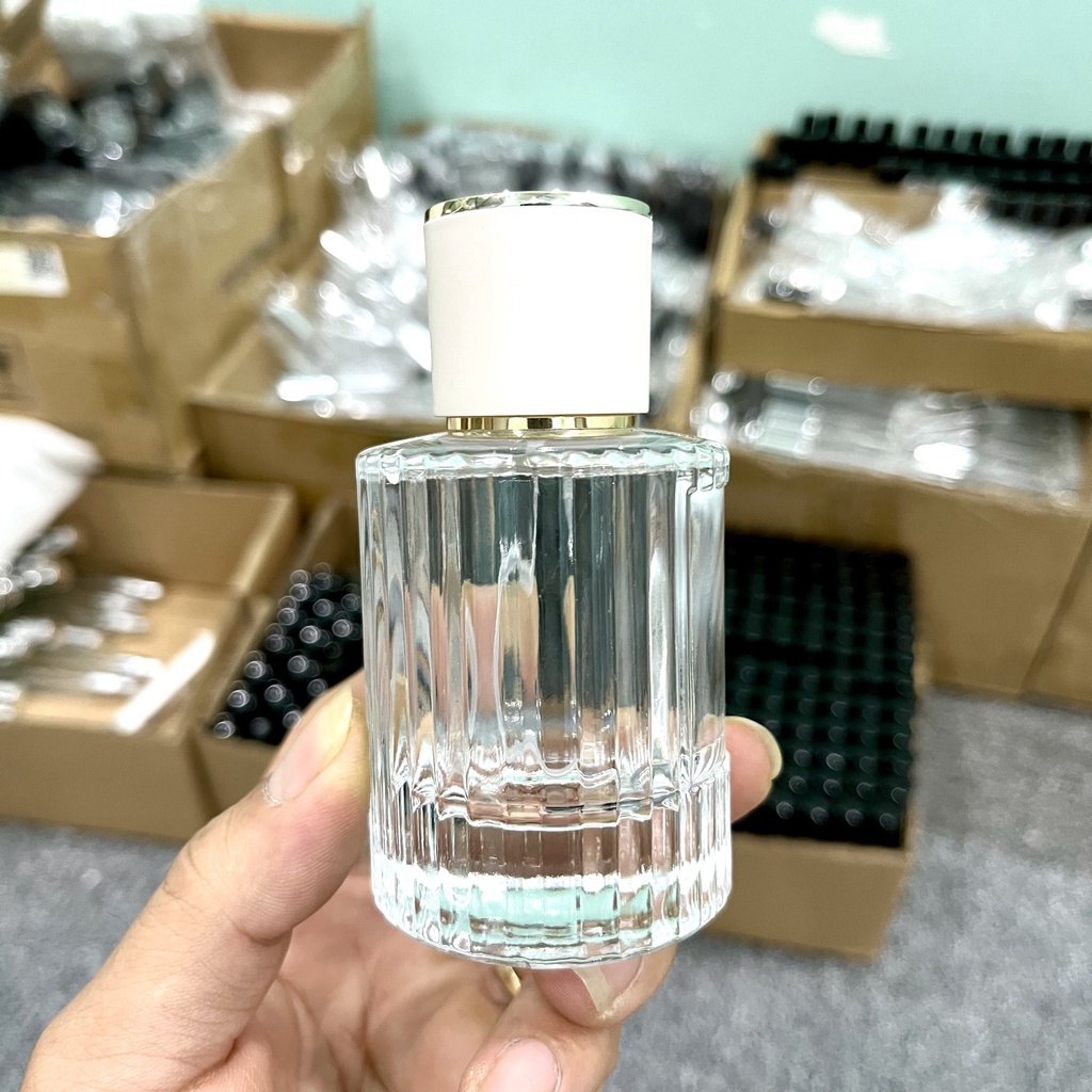 lọ,Chai Đựng Nước Hoa Thủy Tinh Dạng Tròn Có Vân Dung Tích (30ml-50ml)
