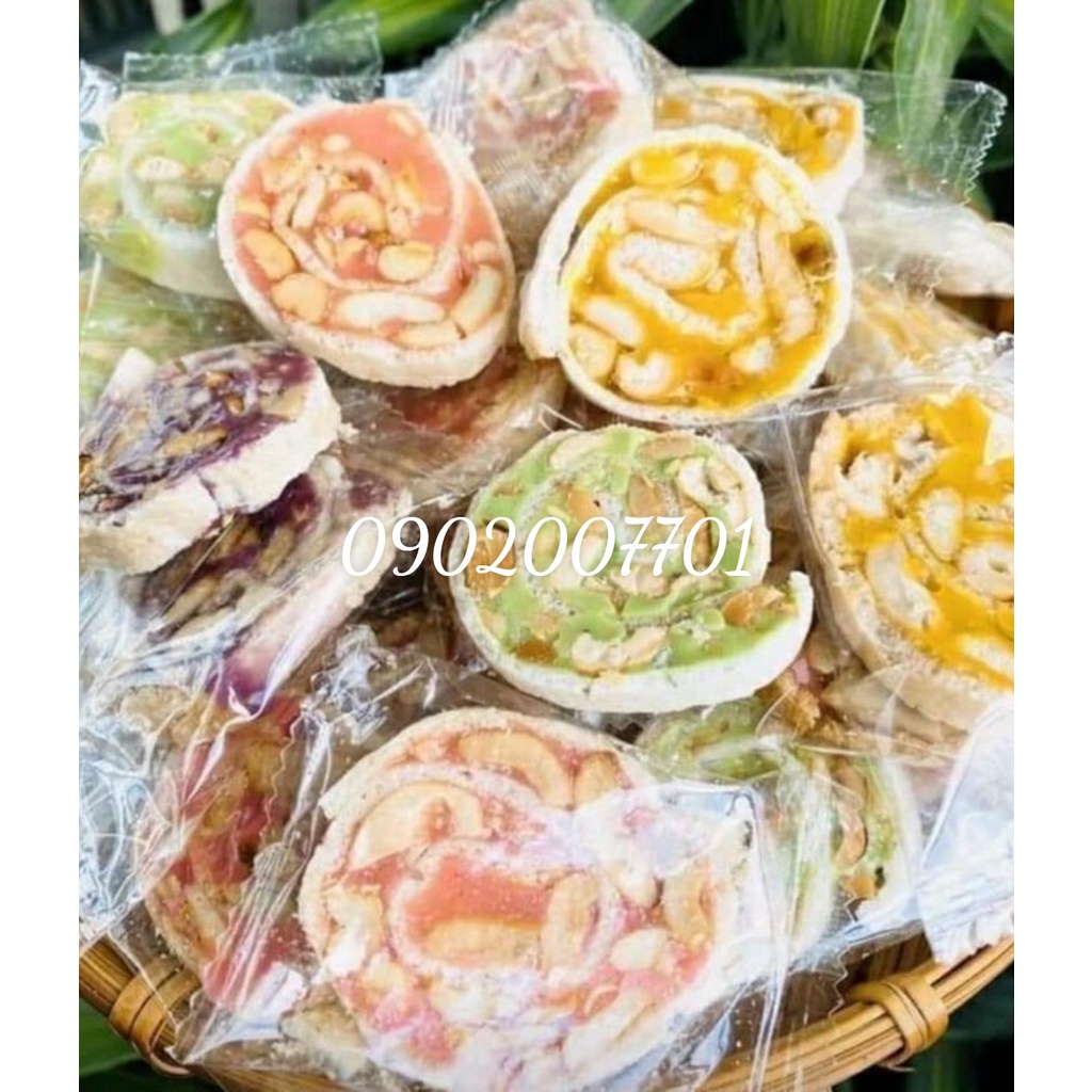 1 Kg Kẹo Dừa Cuộn Mix 7 Vị Thơm Ngon- Đặc Sản Bến Tre-Tết-Bánh Mứt Tết-Đồ Ăn Vặt