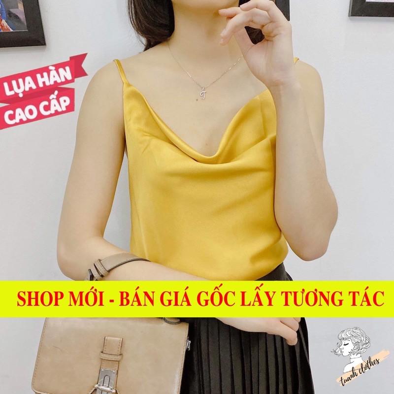 [ÁO HAI DÂY] Áo lụa hai dây nữ cổ đổ, áo 2 dây lụa cao cấp có thể điều chỉnh dây áo