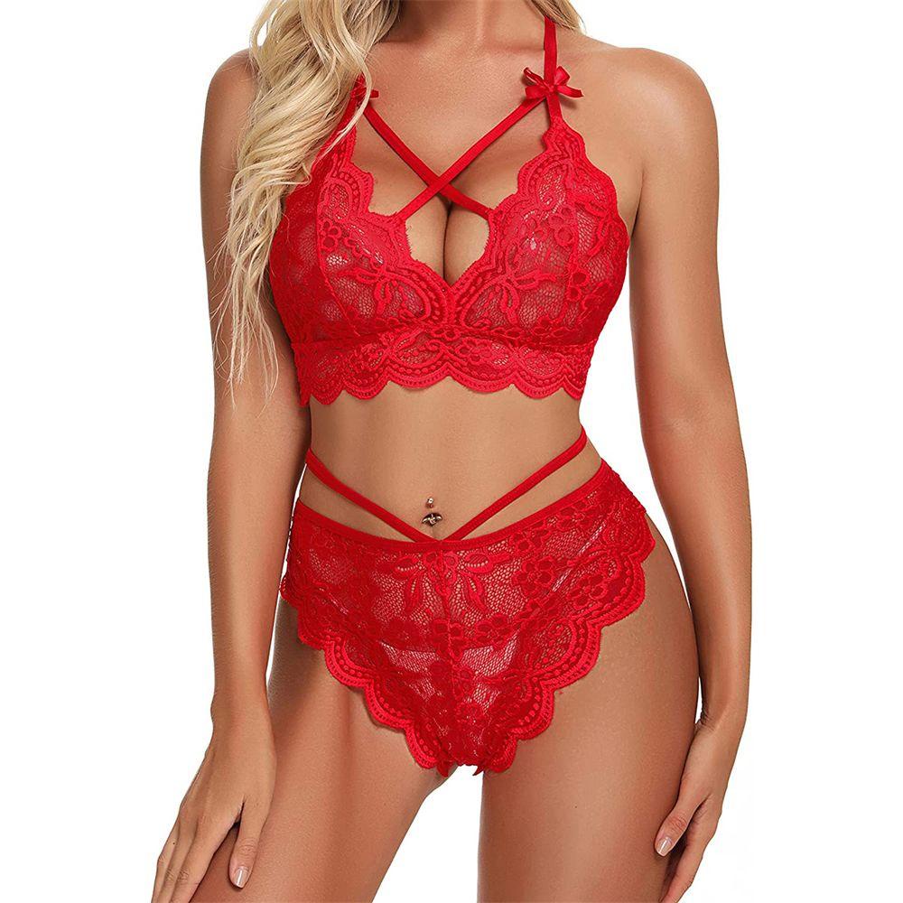 Set Đồ Lót Ren Hoa Xuyên Thấu Gợi Cảm Cho Nữ Size S-3XL