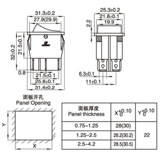 Công Tắc Bập Bênh 4 Chân Có Đèn
