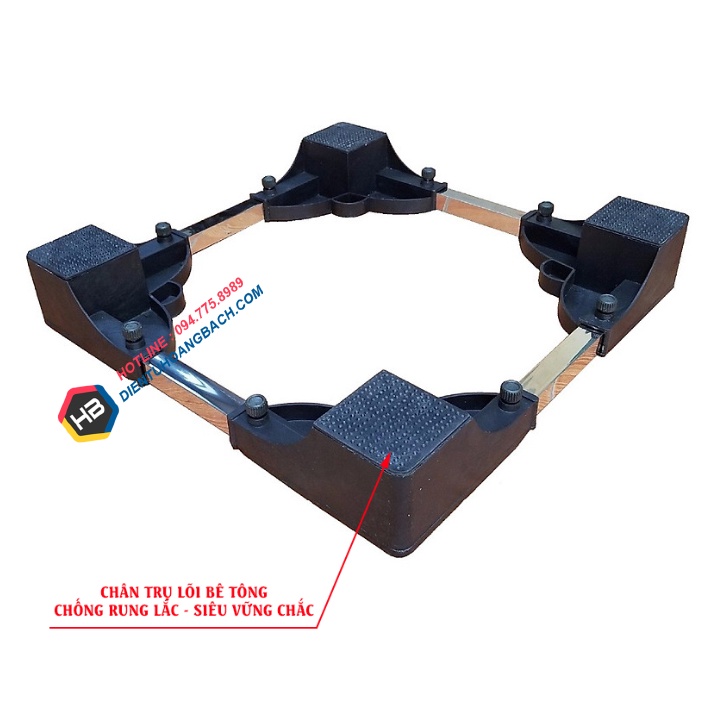 Kệ Máy Giặt - Chân Kê Tủ Lạnh Máy Giặt Đa Năng Chống Rung, Điều Chỉnh Được Kích Thước Cho Máy Giặt Cửa Ngang, Cửa Trên