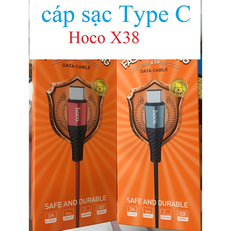 Dây sạc Samsung Type C Hoco X38 dòng sạc 3A sạc nhanh cho A13 A14 A20 A30 A50 A31 A21s A32 M20