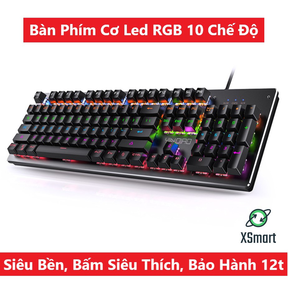 COMBO Bàn Phím Cơ H650 Và Chuột Gaming V6 Led Đổi Màu Siêu Đẹp, Keyboard Led 10 Chế Độ Blue Switch Game | BigBuy360 - bigbuy360.vn