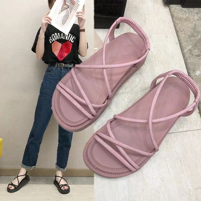 Xả Hàng - Dép Sandal Cao Su Quai Hậu Đan Chéo Chu Chu 2E01