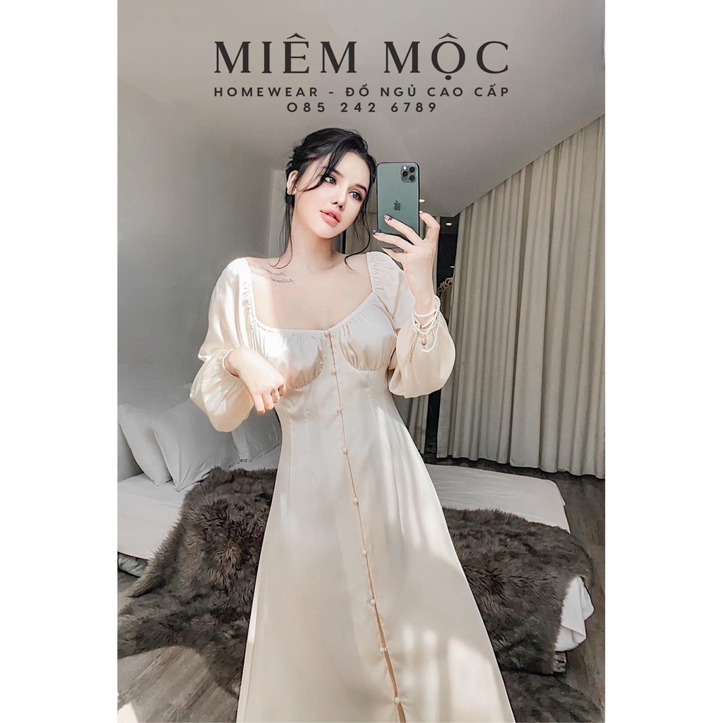 (M.62) Váy ngủ lụa sexy cao cấp, sang chảnh Đầm mặc nhà gợi cảm quyến rũ