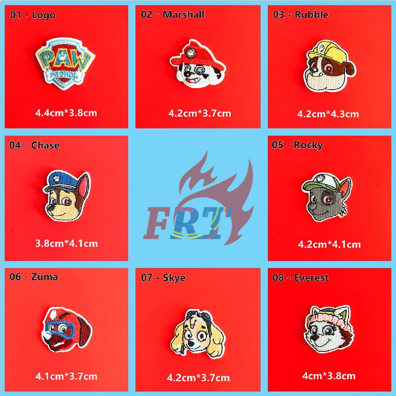 Miếng Vá Ủi Quần Áo Hình Hoạt Hình Paw Patrol