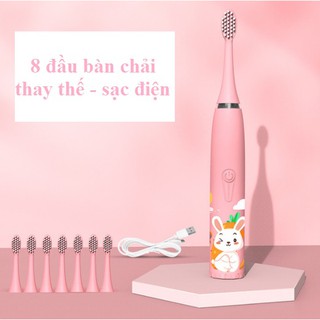 BÀN CHẢI ĐIỆN CAO CẤP CHO BÉ ( 8 ĐẦU BÀN CHẢI THAY THẾ)