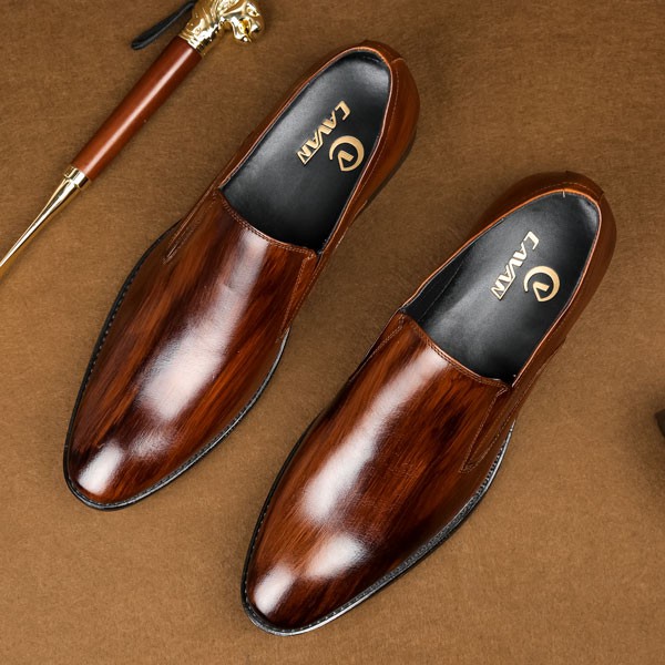 Giày lười nam da bò thật chính hãng Cavan họa tiết vân gỗ sang trọng kiểu mới C11668
