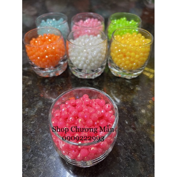 100G Chuỗi Hạt Tròn Xà Cừ Đục 6mm [Đủ Màu] Làm Phụ Kiện Trang Sức DIY