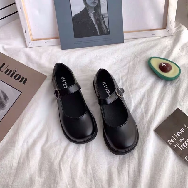 U069 Giày ULZZANG quai ngang bằng da khoá tròn đế bệt (ảnh chụp thật ở cuối) | BigBuy360 - bigbuy360.vn