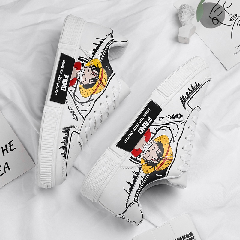 Giày Thể Thao Chạy Bộ Cổ Thấp In Hình Monkey D.Luffy Young Anime ONE PIECE Thời Trang Cho Nam Và Nữ