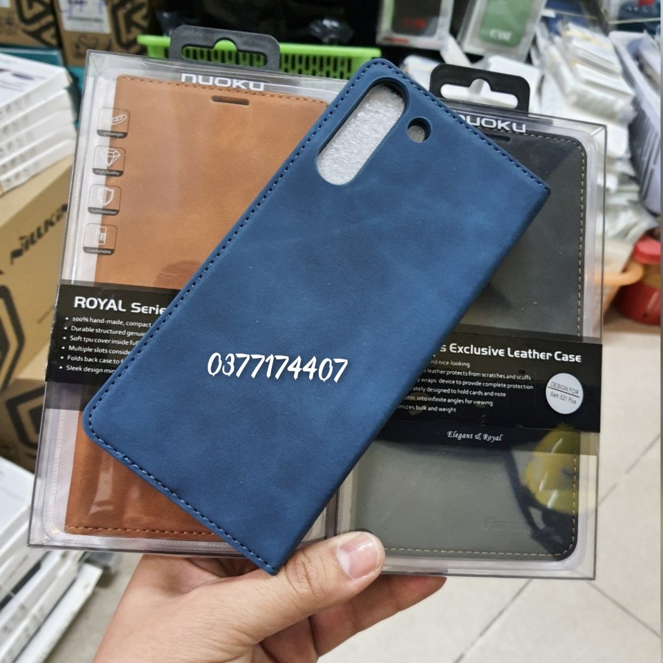 Bao da Nuoku dạng ví xho Samsung S21/ S21 Plus/ S21 Ultra/ Note 20/ Note 20 Ultra/ Note 10 Plus/ Note 9 có ngăn để thẻ